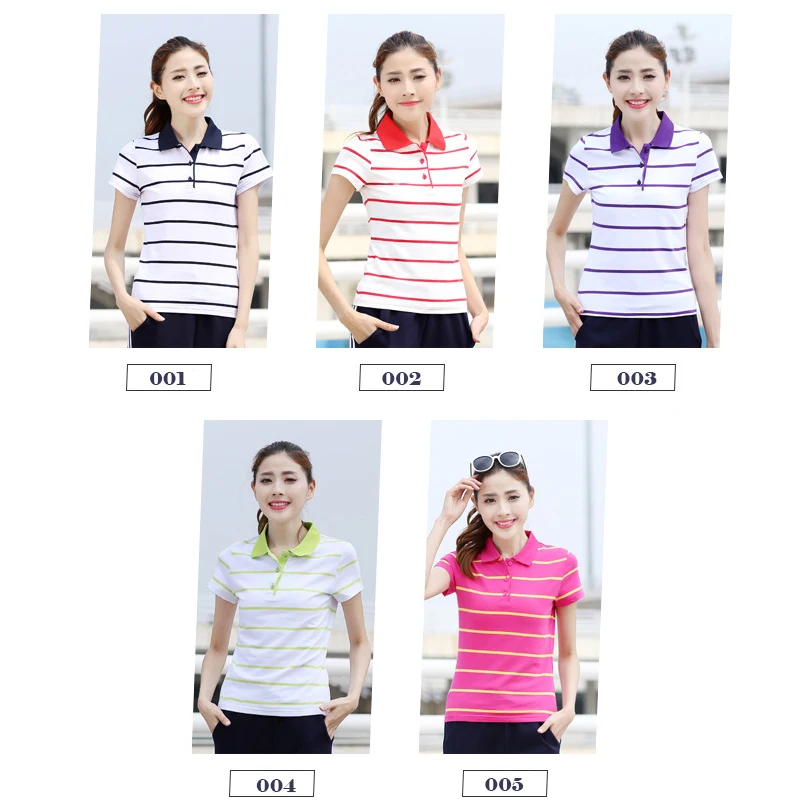 ZYFPGS женские рубашки поло в полоску с коротким рукавом и воротником для женщин саморазвитие простая мода моделирование Z0519