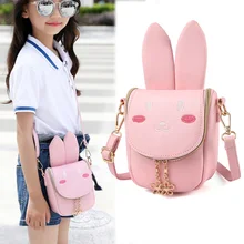 Children Girl Shoulder Crossbody Bag Zipper Cute Bunny Durable Package Pouch Gift New