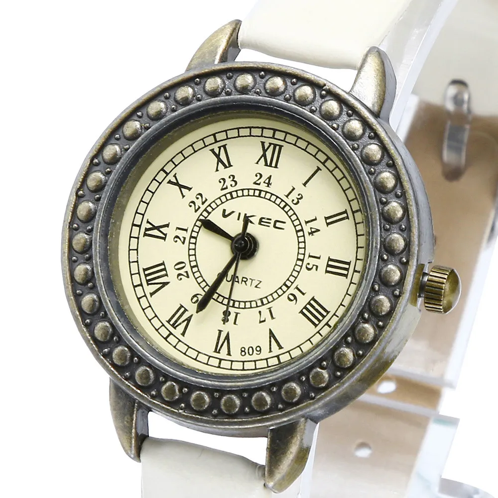 Women Retro Literary Fine Watches Ladies Vintage Roman Numerals Dial Leather Quartz Wristwatches Bracelet Clock Bayan Kol Saati