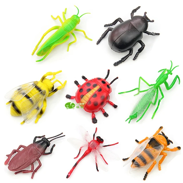 8 Pcs Ukuran Medium Hexapod Jangkrik Serangga Mainan Model Set Lebah