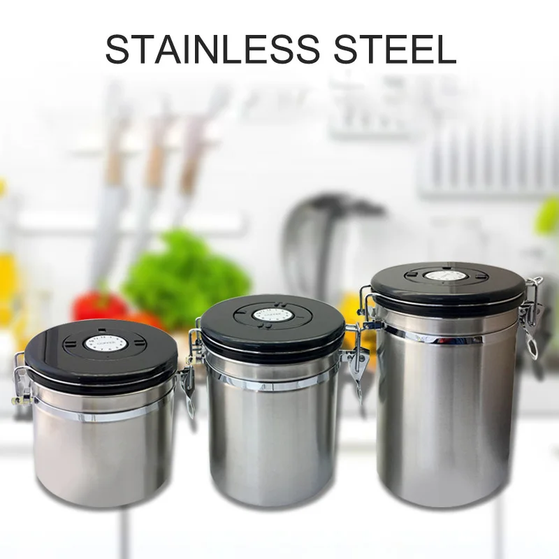 

Airtight sealed lid exhaust valves coffee beans storage scale rice grain cereal jar dried fruit cans container snacks box tools