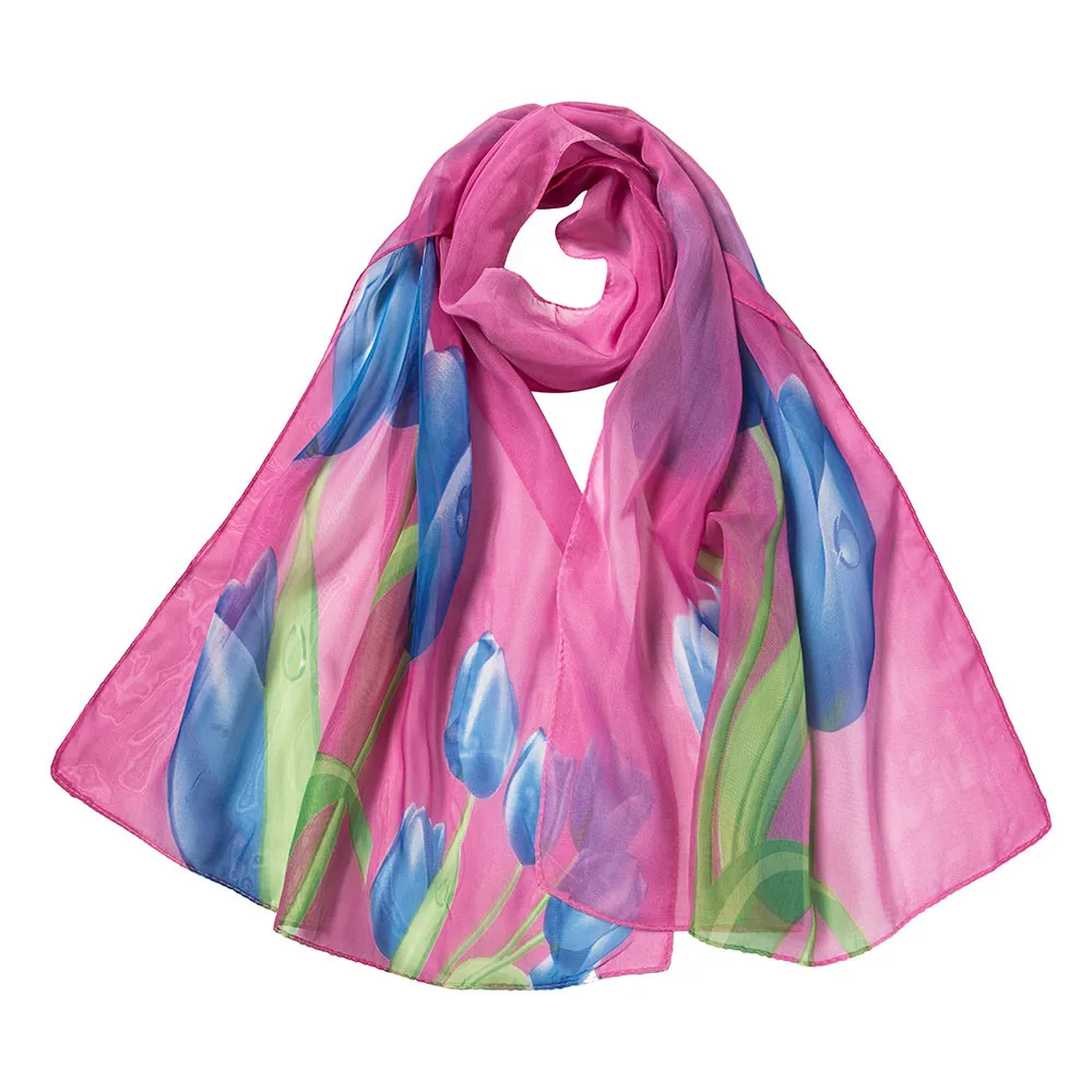 Мягкий длинный шарф для женщин, летние богемные шарфы с цветочным принтом, шали для девушек, повседневный шифоновый хиджаб, шарф для женщин, бандана, осень# LR10