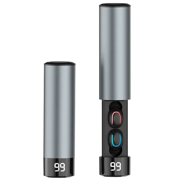 Q67 TWS беспроводной Bluetooth 5,0 футляр для наушников цифровой дисплей спортивные стерео наушники гарнитура внешний аккумулятор для iphone xiaomi HBQ Q32 - Цвет: U Gray N BOX