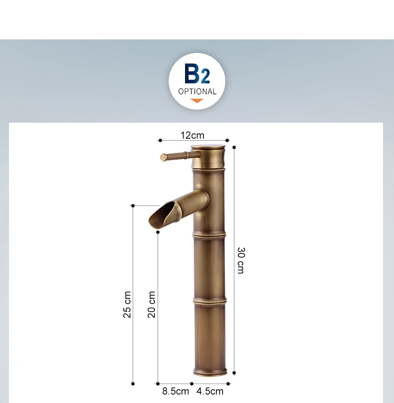 Кран для ванной комнаты, латунный Смеситель для раковины, роскошный кран, высокий, бамбук, горячая холодная вода, с двумя трубами, для кухни, для улицы, сада, WC, краны