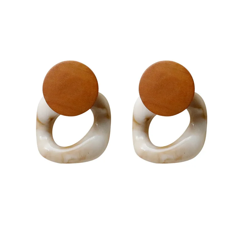 

Fashion ZA Statement Jewelry Acrylic Geometric Irregular Drop Earrings For Women Vintage Wood Boucle D'oreille Brincos Pendiente