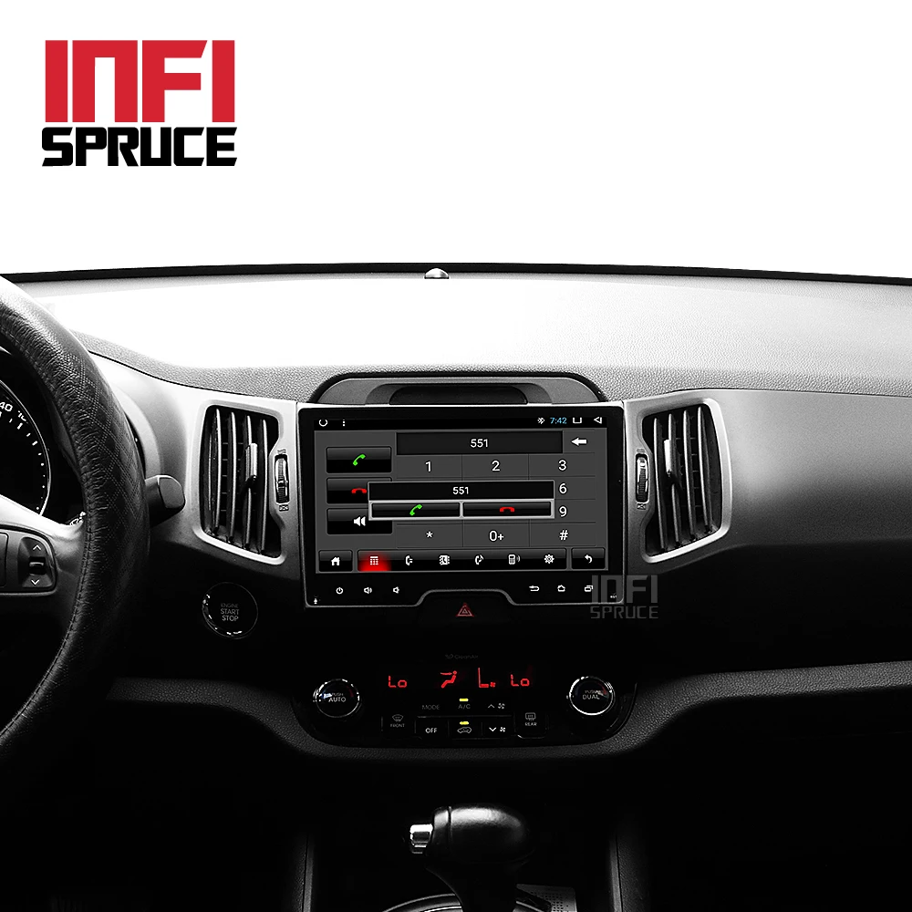 Sale Android 9.0 car dvd for KIA sportage 2007-2010 2011 2012 2013 2014 2015 with car radio stereo multimedia player 2 din navigation 1