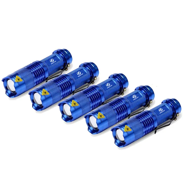 5 Pack wholesale Mini powerful led flashlight Q5 2000 Lumens torch 5