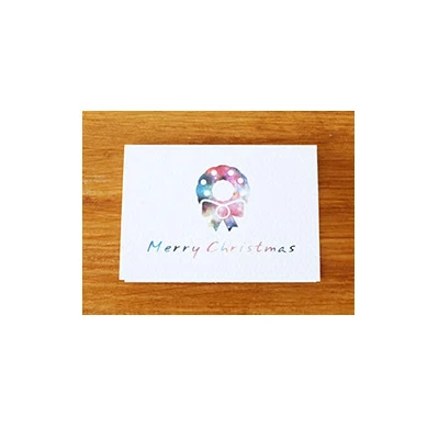 1 шт Счастливого Рождества красочные туманности x-рождество счастливого Нового года бумажные поздравительные открытки праздничные Пригласительные открытки вечерние принадлежности - Цвет: wreath