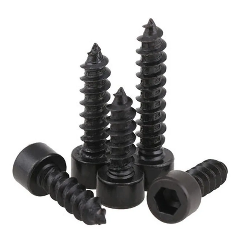 20pcs M4 Level 8 black Hexagon socket tapping screw Model self-tapping screws stigma Harden Audio bolt 10mm-50mm Length | Обустройство