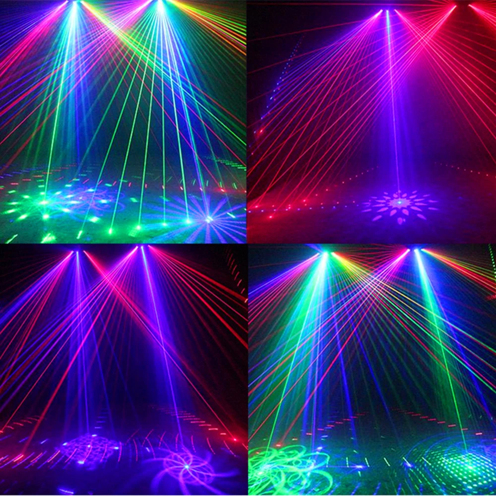 6 Объектив RGB лазерным изображением линий луч сканер DMX512 DJ танцевальный бар Рождество дома вечерние диско освещение со сценическим эффектом лазерное шоу Системы