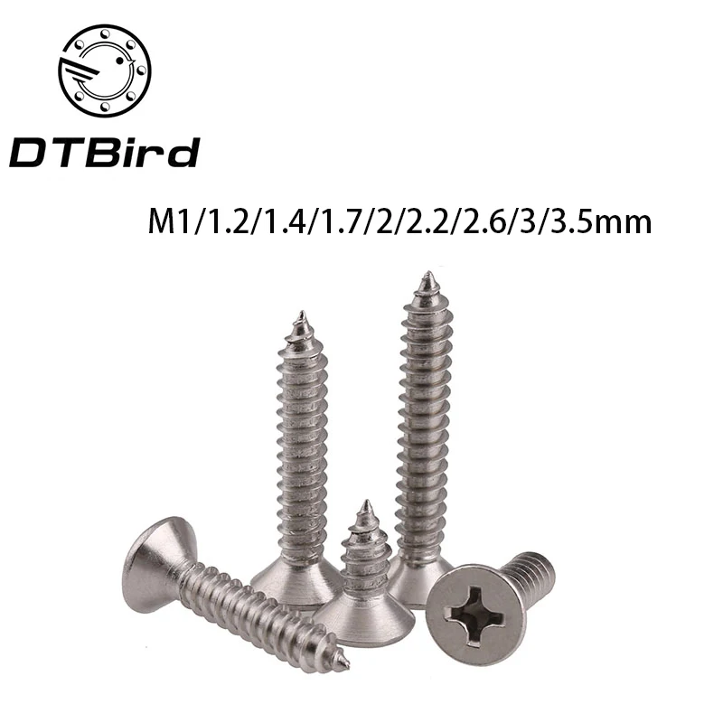 

Free shipping GB846 304 stainless steel Flat head self-tapping M1 M1.2 M1.4 M1.7 M2 M2.2 M2.6 M3 M3.5 KA screws standard 2017