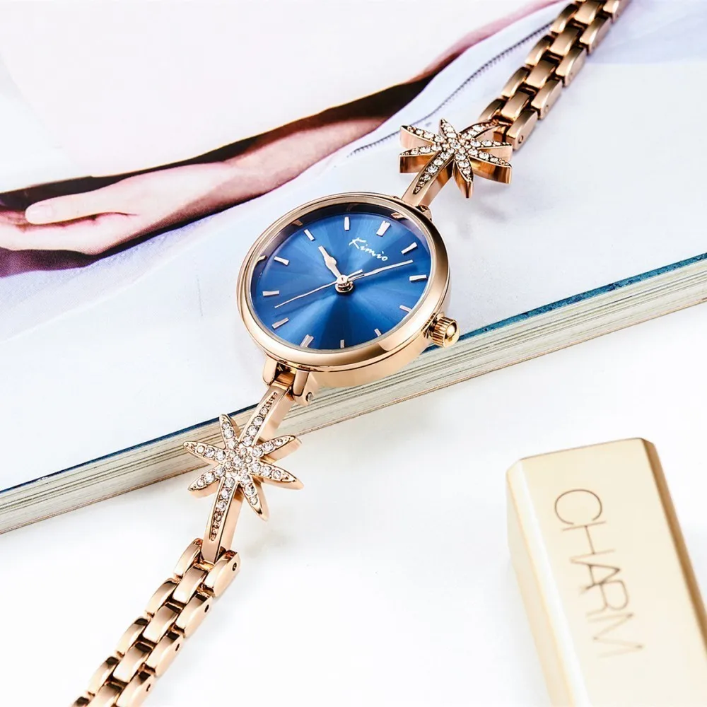 KIMIO Star Womens Watches With Rhinestones Rose Gold Bracelet Quartz Ladies Watch Women Fashion Top Brand Luxury Wrist Watch KIMIO Star Womens Watches With Rhinestones Rose Gold Bracelet Quartz Ladies Watch Women Fashion Top Brand Luxury Wrist Watch