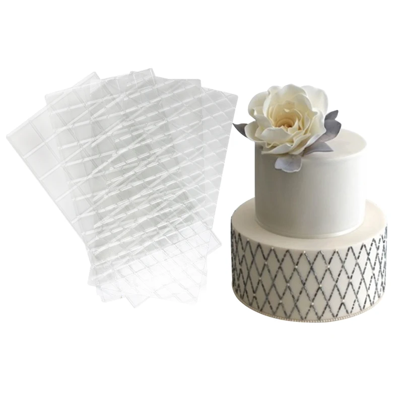 

4PCS Transparent Texture Mat Cake border decorating Tools Cake Mold