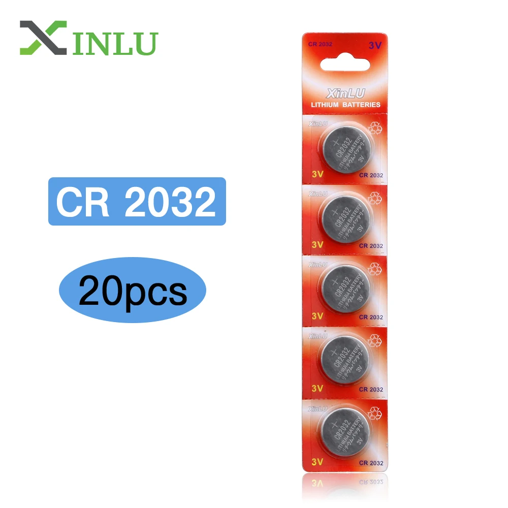 20PCS/lot=4packs CR2032 DL2032 5004LC KCR2032 CR 2032 ECR2032 3V