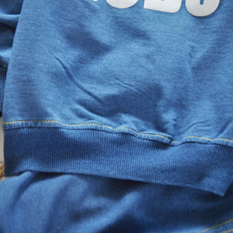 BibiCola/ г. Модная детская одежда Комплекты одежды для мальчиков джинсовый костюм комплекты из 2 предметов для маленьких мальчиков Детский весенне-осенний повседневный комплект одежды