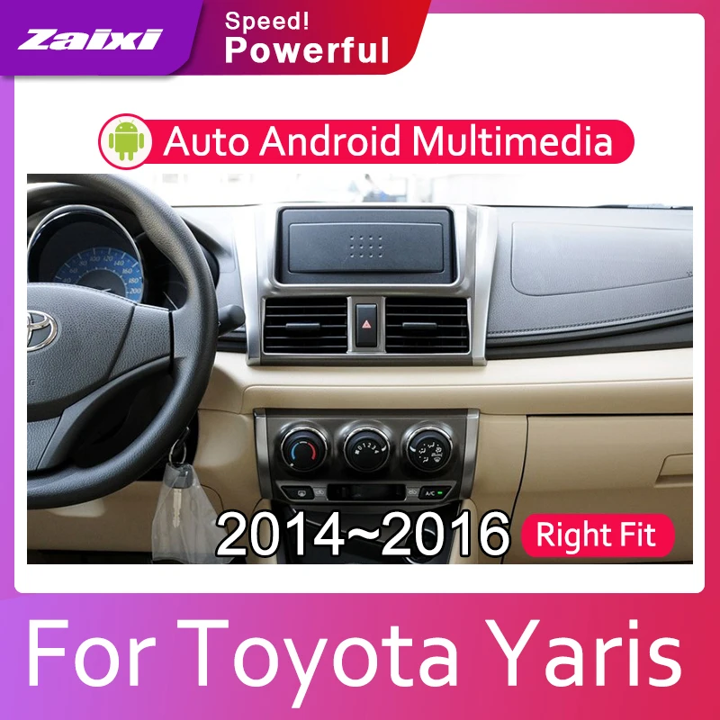 Sale ZaiXi Android 2 Din Car radio Multimedia Video Player auto Stereo GPS MAP For Toyota Yaris 2014~2016 Media Navi Navigation 5