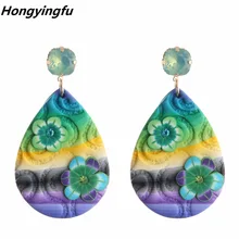 

Hongyingfu Trendy Multicolor Water Drop Earrings for Women 2018 New Earrings Fashion Original Jewelry Earring Oorbellen Brincos