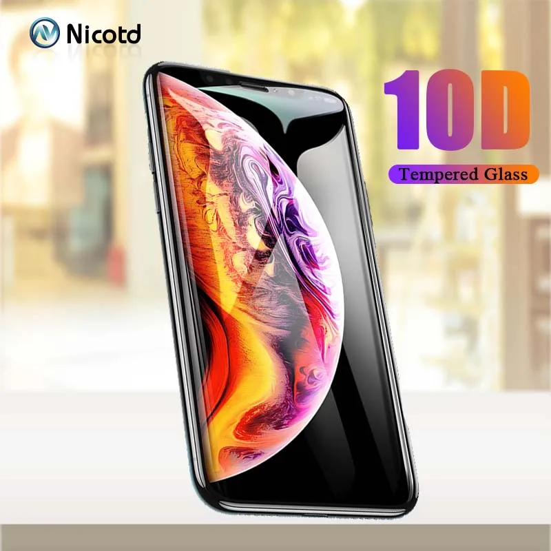 10D Gehärtetem Glas Für iPhone 8 Plus nicotd Screen Protector Volle Abdeckung Schutz Glas Für iPhon