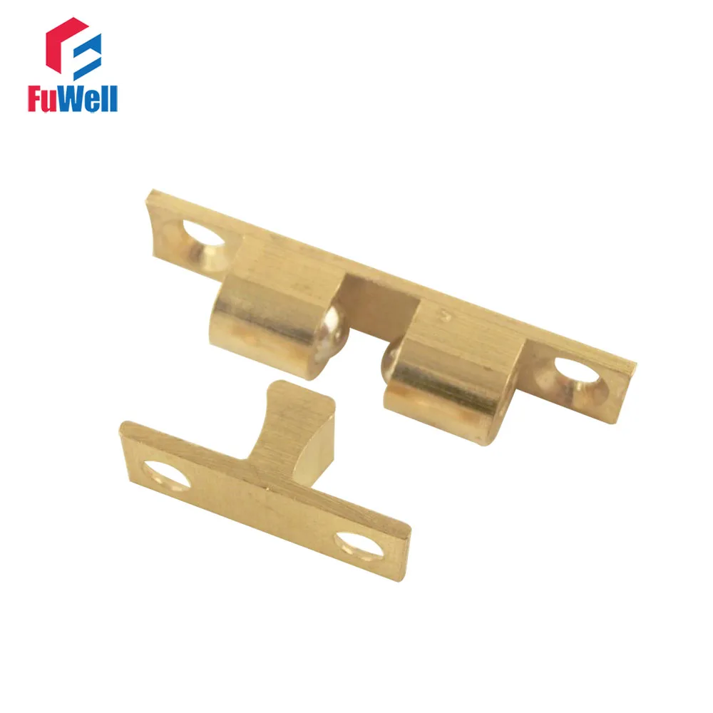 10pcs Door Catches Touch Beads Lock Door Spring Clip Cabinet Closer Brass Double Ball Catch Cabinet Latch