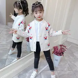 Коллекция 2019 года, осенне-зимняя одежда свитера для девочек куртка для малышей Одежда для детей вязаный кардиган, свитер для детей 4, 6, 8, 10, 12
