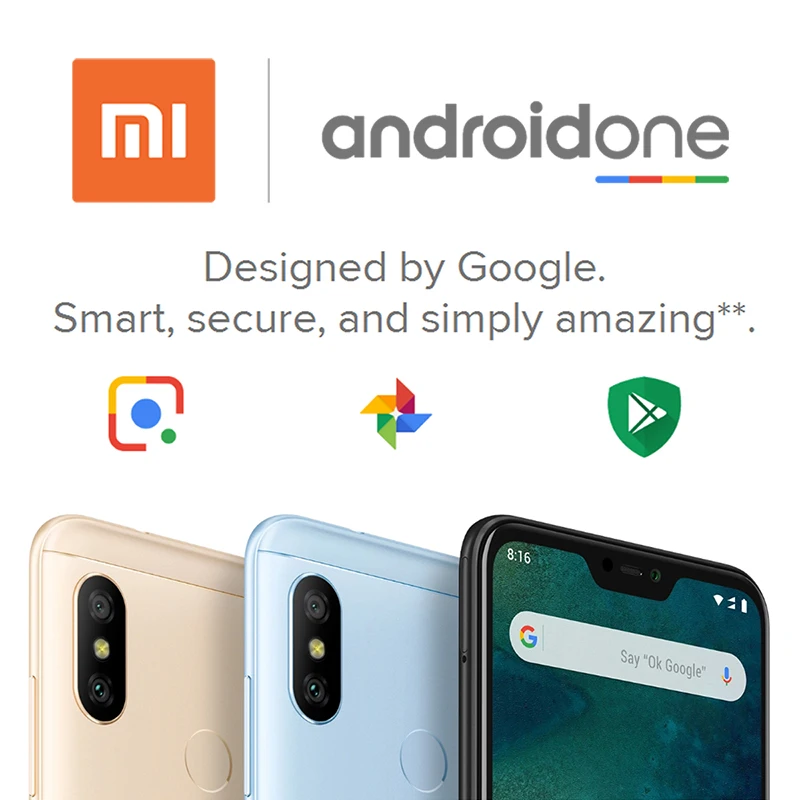 Глобальная версия Xiaomi Mi A2 Lite 4 ГБ ОЗУ 64 Гб ПЗУ 5 84 &quotполный экран Snapdragon 625 12 МП Мп
