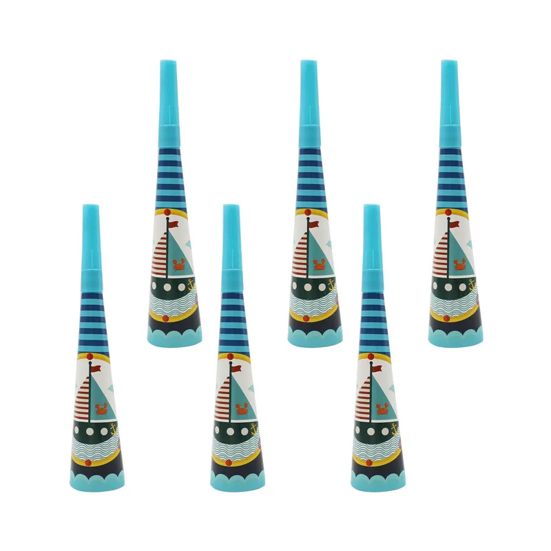 6pcs Cartoon Horn Nautical Boat Theme Birthday Party Decorations