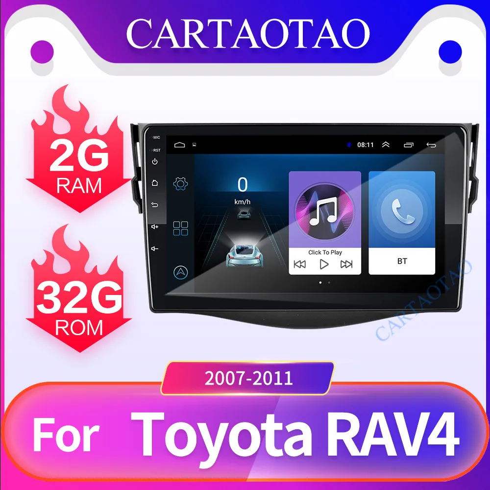 Android 8,1 GO автомобильный dvd-плеер для Toyota RAV 4 2007 2008 2009 2010 2011 2 din Автомобильный радио мультимедиа gps навигация wifi плеер