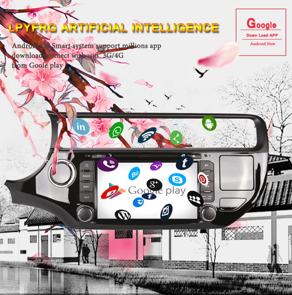 Perfect Android 9.0 Car CD DVD Player GPS Navigation For KIA RIO K3 2015 2016 2017 18 Satnavi Autostereo Radio Head Unit Car Multimedia 4