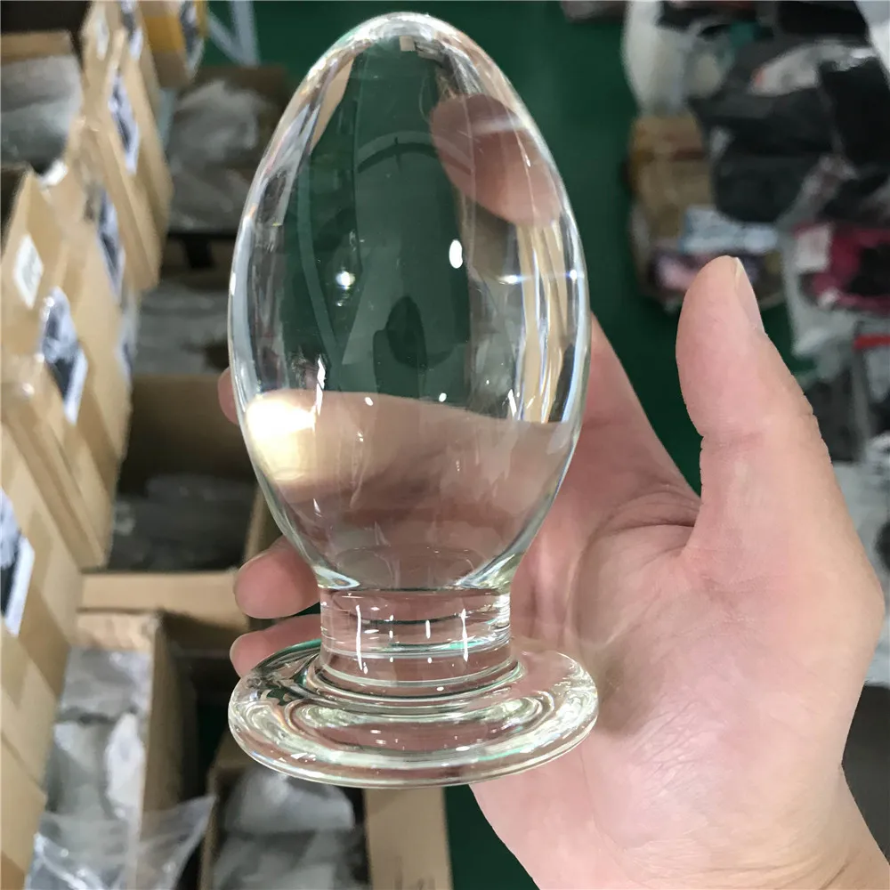 Super Huge Glass Anal Plug Oval Big Ball Prostate Massage Dilatador Expander Butt Sex Toys For Couples | Красота и здоровье