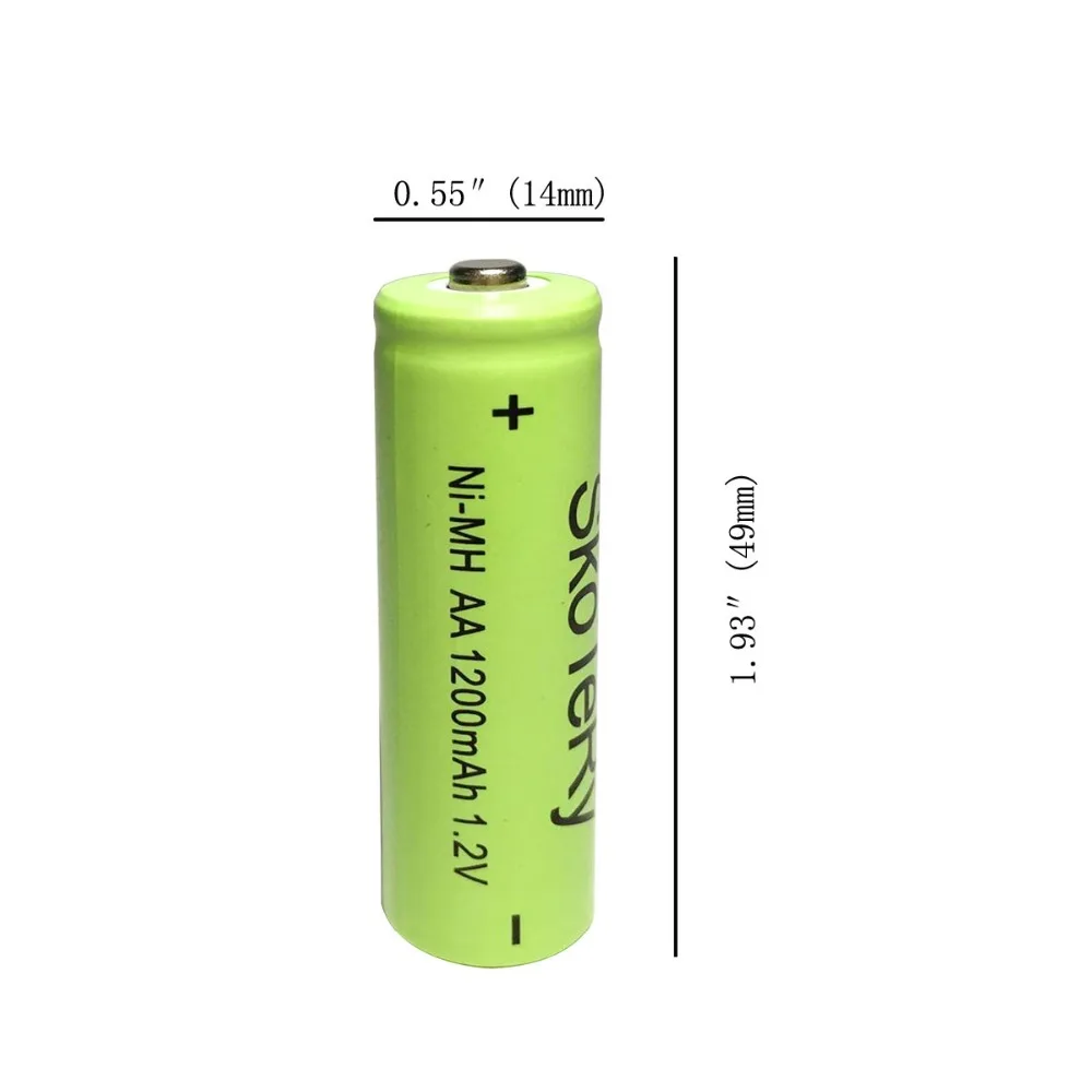 10 шт./партия 1200mAh Ni-MH аккумулятор AA 1,2 V Зеленый