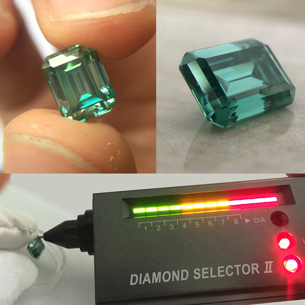 Женское кольцо с изумрудами и бриллиантами розовое золото 14 к 2CTW Moissanite