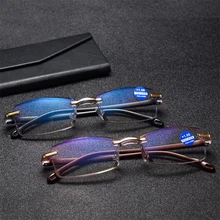 Роскошные очки для чтения со стразами, стильные очки для чтения для мужчин и женщин, очки для чтения без оправы, очки для глаз+ 1+ 1,5+ 2+ 2,5+ 3,0+ 3,5+ 4,0