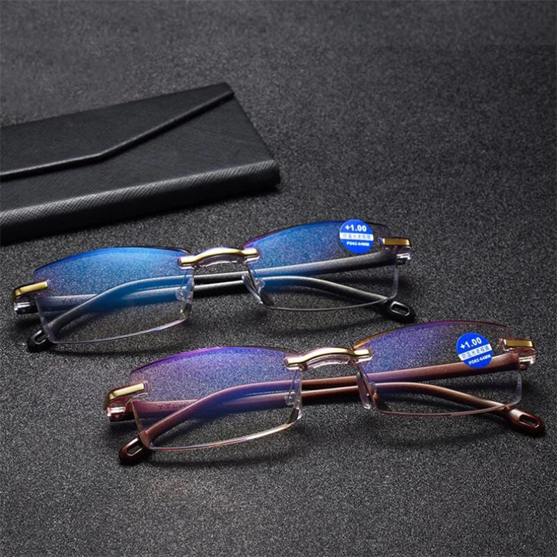 

Luxury Diamond Cutted Stylerish Reading Glasses Men Women Rimless Readers Presbyopic Eye Glasses +1 +1.5 +2 +2.5 +3.0 +3.5 +4.0