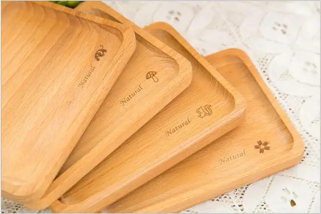 Birch Wood Serving Tray Decorative Trays Platters For Tea Birch Wood Serving Tray Decorative Trays Platters For Tea Coffee Wine Premium