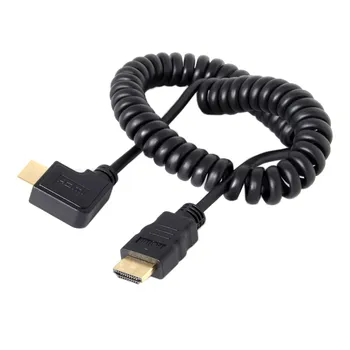 

Right Angled 90 Degree HDMI to HDMI Stretch Spring Cable for HDTV DVB DVD PC 1.2m