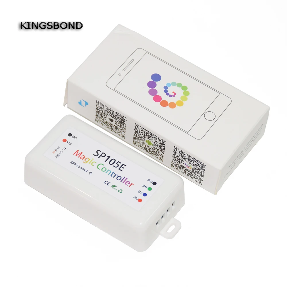 

SP105E Magic Controller Bluetooth 4.0 DC5 12V 24V 2048 Pixels for WS2811 2812 2801 6803 IC LED Strip Support IOS / Android APP