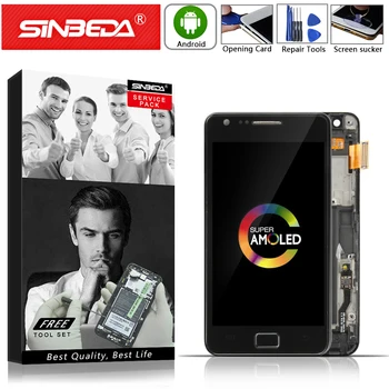 

4.3"Sinbeda AMOLED For SAMSUNG Galaxy S2 LCD Display Touch Screen with Frame Digitizer For SAMSUNG i9100 LCD S2 i9100 Display @