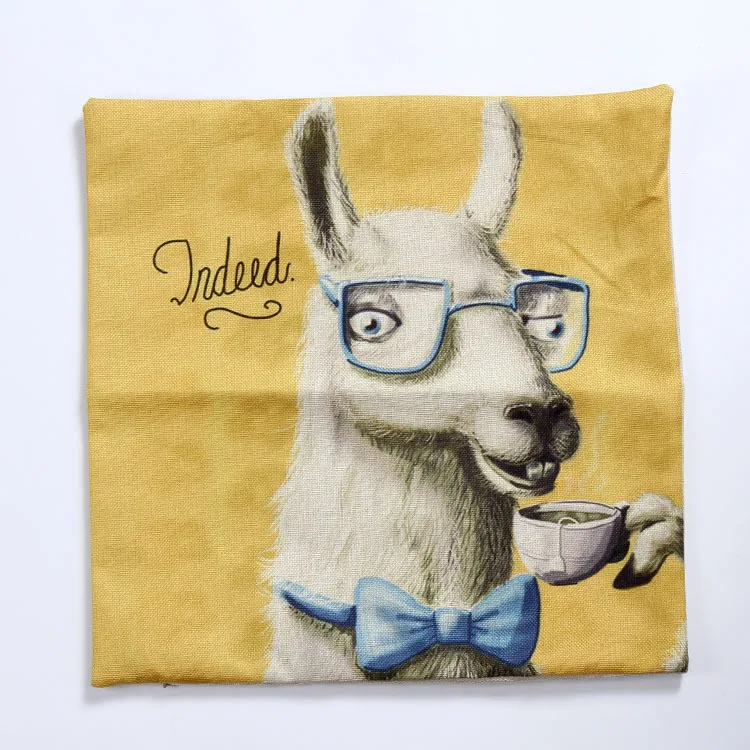 Camel With Blue Glass Bow Tie Cushion Covers Cat Sea Lion Animal Decorative Pillows Cases Throw Pillows Cover Kids Gift