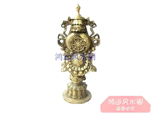 

Precision Bronze statue copper eight treasures lucky sculpture, buddhism supplies copper instruments