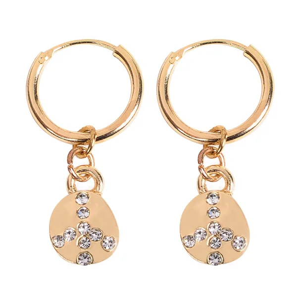 Artilady, золотые серьги-кольца для женщин, хрящевой крест, сердце, серьги, маленькие серьги-кольца,, ювелирное изделие, подарок - Окраска металла: E8053