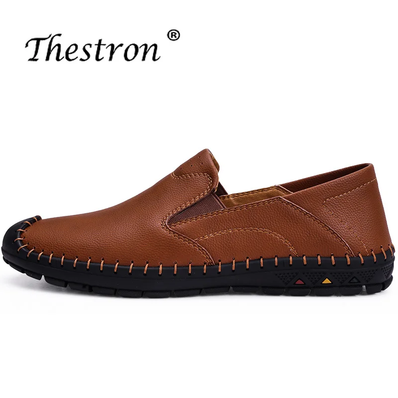

Mens Loafers Leather Black Brown Casual Shoes Male Office Spring Autumn Mans Boat Shoes Breathable Without Laces Men Sneakers
