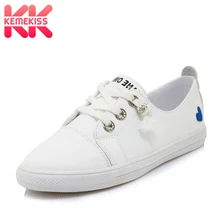 KemeKiss/Женская Вулканизированная обувь размера плюс 29-46; Повседневная Белая обувь на шнуровке; кроссовки для женщин; Уличная обувь на плоской подошве для фитнеса