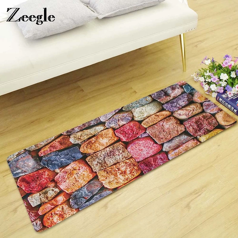 Kaufen Zeegle Wohnzimmer Nacht Lange Teppich Custom Sofa Tisch Matte Saugfähigen Nicht slip Stein Muster Home Decor