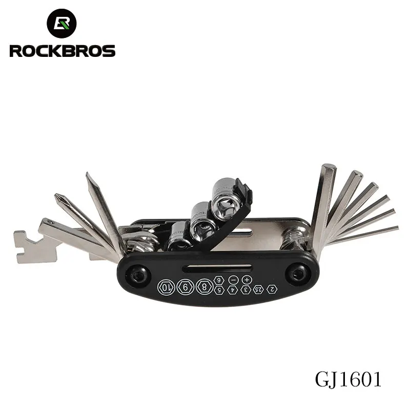 ROCKBROS Kits d'outils de réparation de vélo 16 en 1