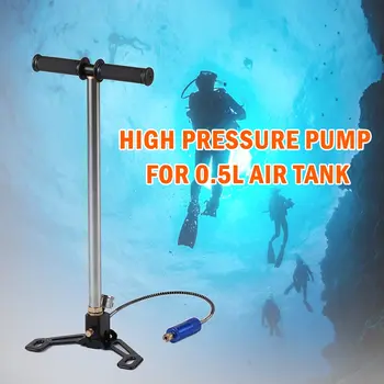 

Diving Oxygen Tank Pump High Pressure Air Pump Hand Pump Gauge For 0.5L Air Tank Scuba diving equipment Snorkeling equipment