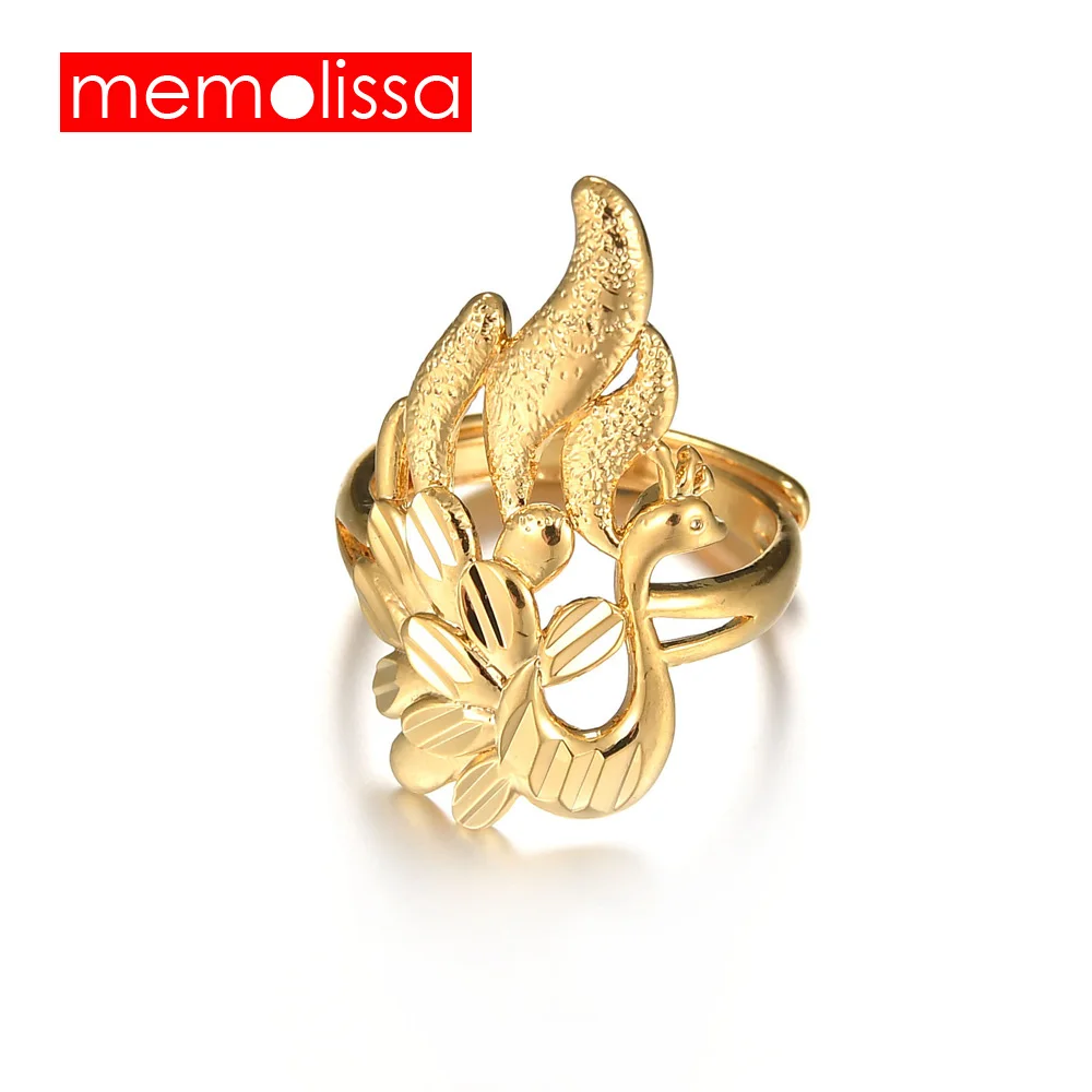 

MeMolissa New Peacock Rings For Women Jewelry Gold Color Trendy Party Wedding Animal Fashion Ring Gift Wholesale