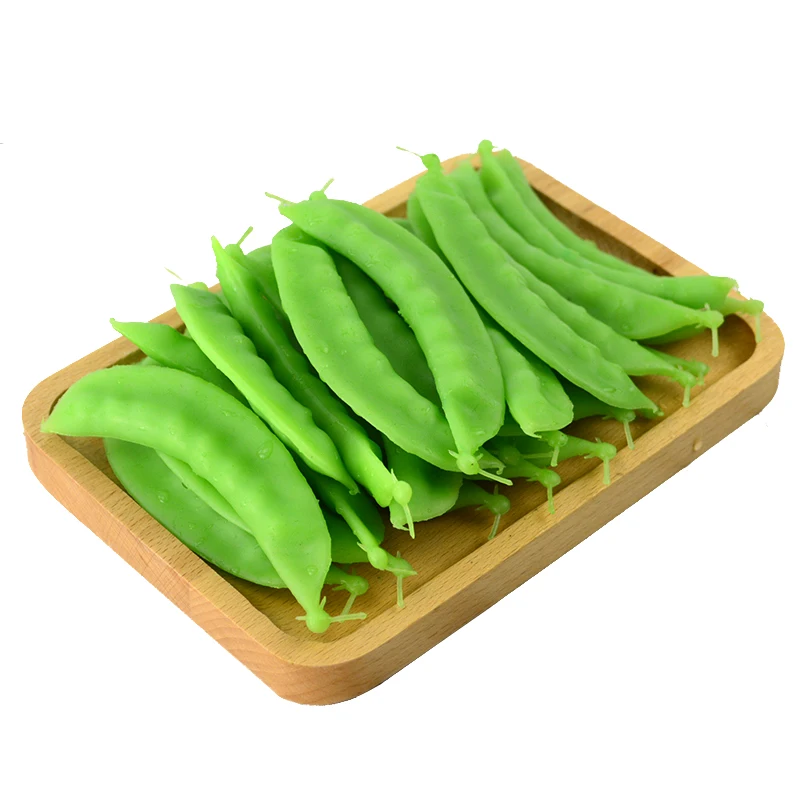 

050 Fake Snow pea Simulation of plastic fruit vegetables decoration props display models fake green pea 10*2*1cm