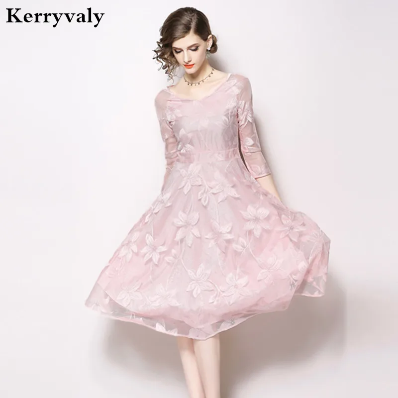 

Autumn Large Pendulum Midi PartyLace Dress Vestidos Casuales Mujer 2019 Ladies Dresses Dames Kleding Robe Femme K9610