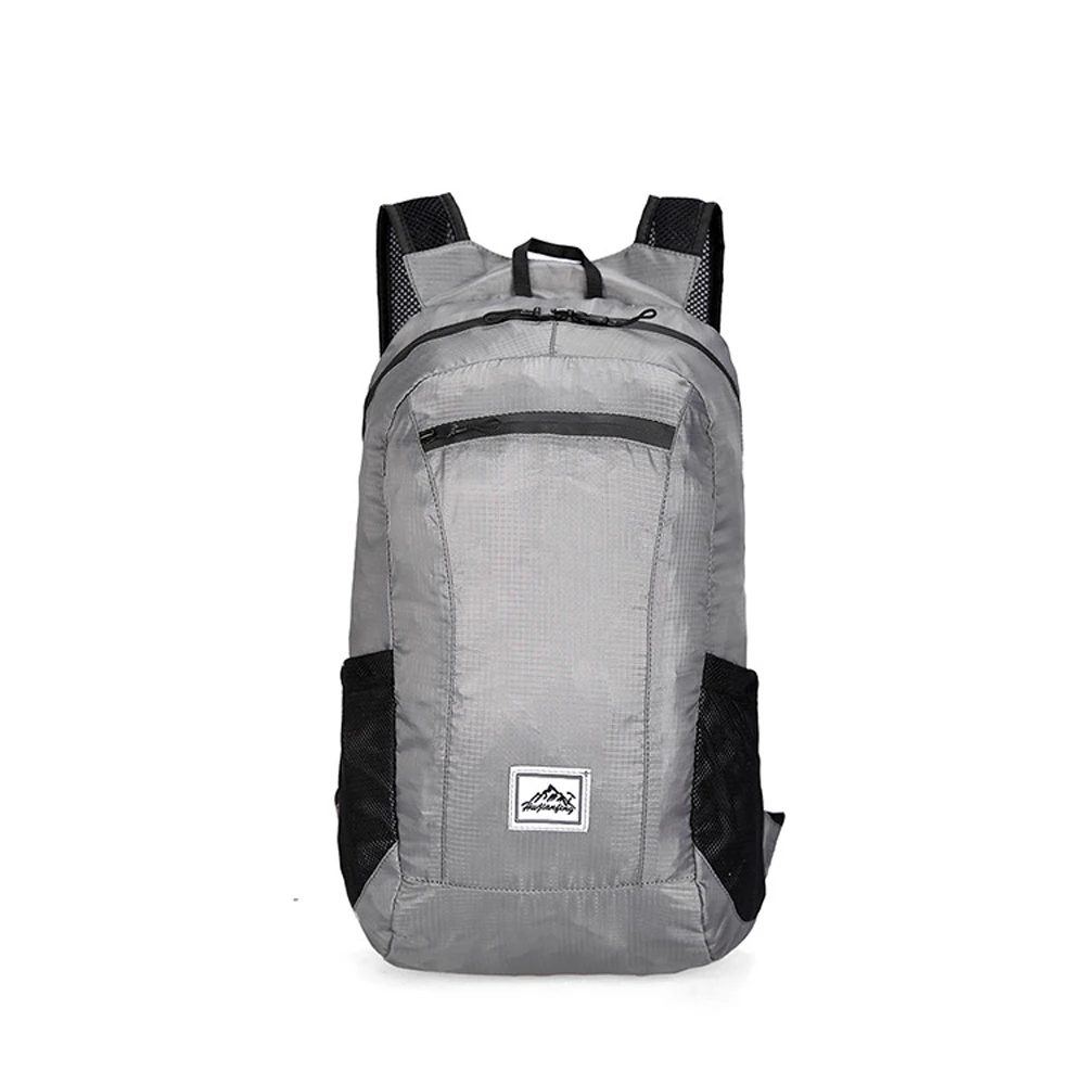 Black Lightweight Portable Foldable Backpack Waterproof Backpack Folding Bag ZH 