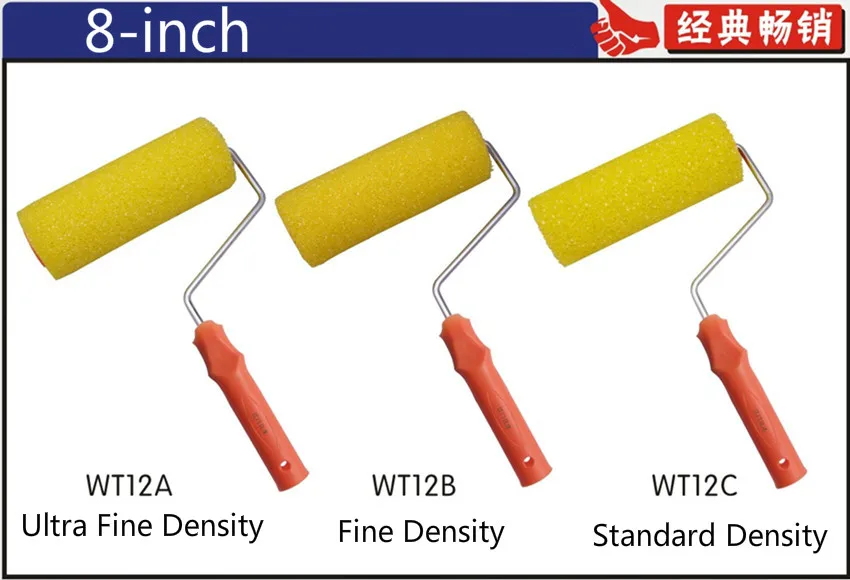 Ролик текстуры 8 дюймов WT12A Желтый губка валиком инструмент краски, кисть, валик интерьера и экстерьера art ворсом инструмент